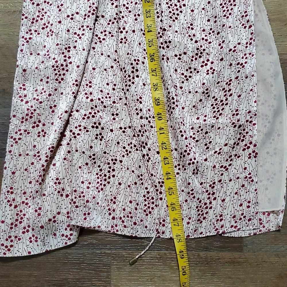 Joie red floral on cream tie waist single side split maxi halter top dress - Picture 4 of 9